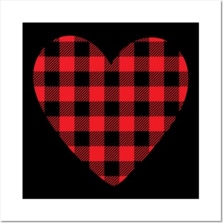 Heart shape plaid pattern valentines day gift idea Posters and Art